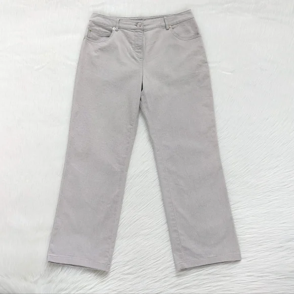 St. John Light Gray Straight Leg Cropped Jeans | Size 4 - Picture 6 of 9